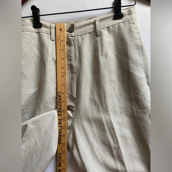 United  Colours of Benetton Made in Italy Linen blend high waisted pants Sz 42 - Picture 9 of 11